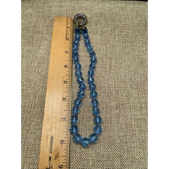 Heidi Daus Blue Crystal Choker Necklace Toggle Clasp - Picture 7 of 10